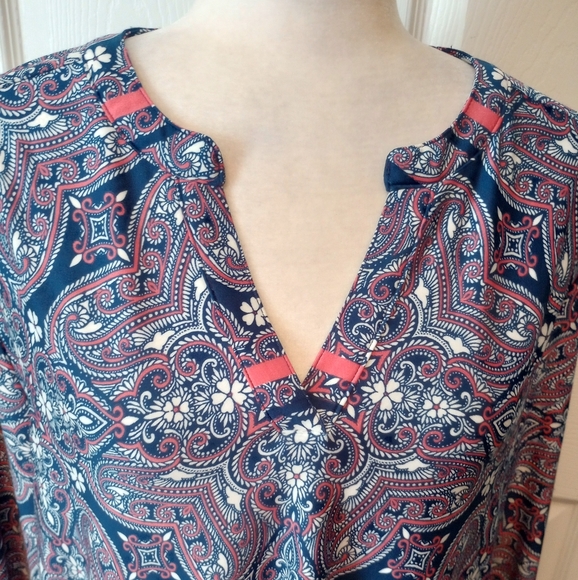 Blue and pink v-neck tunic dress. XL - Picture 2 of 6